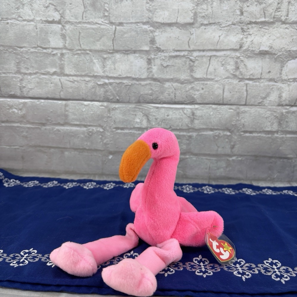 Rare Ty Beanie Pinky the Flamingo with tag errors